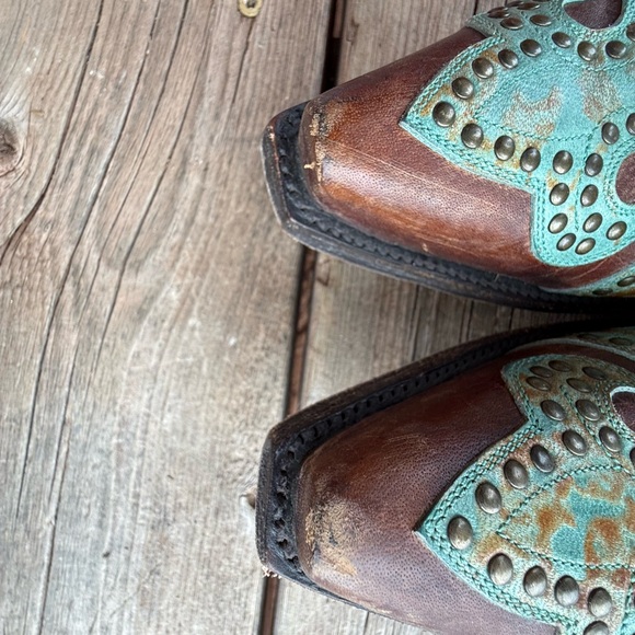 Old Gringo Turquoise and Brown Heeled Boots - Picture 7 of 7